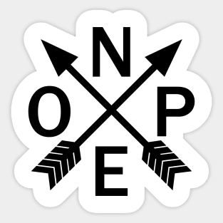 Compass Arrows Nope Sticker